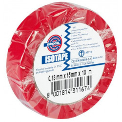 Ruban élect. 15 mm x 10 m ROUGE (en pack 10 rlx)