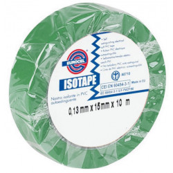 Ruban élect. 15 mm x 10 m VERT (en pack 10 rlx)