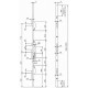 Serrure 3 points pêne droit demi tour axe 35mm têtière plate