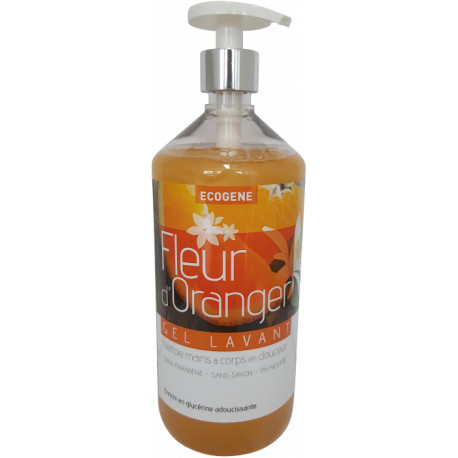 GEL LAVANT MAINS et CORPS 1 L Fleur d'Oranger