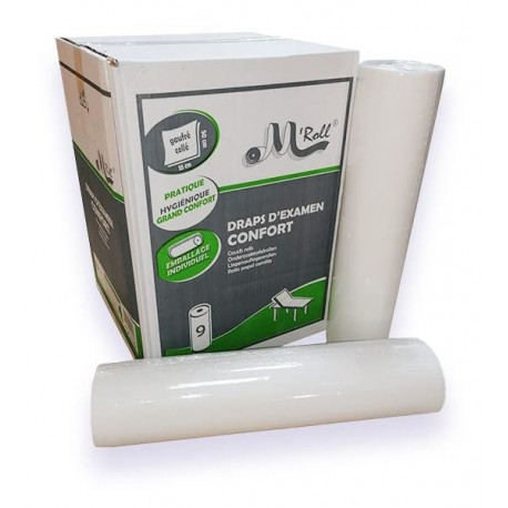DRAP MEDICAUX BLANC 135Formats (lot de 9 rouleaux)