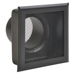 GRILLE 16 x 16 cm Sortie D 125 ACIER NOIR