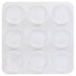 TAMPONS ADHESIFS PVC TRANSP. 3mm Ø17mm (x9)