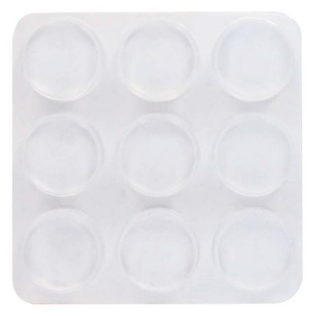 TAMPONS ADHESIFS PVC TRANSP. 3mm Ø17mm (x9)