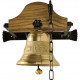 CLOCHE LAITON 100mm avec SUPPORT BOIS 