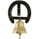 CLOCHE LAITON 80mm SUPPORT FER A CHEVAL 
