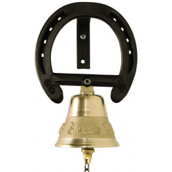 CLOCHE LAITON 80mm SUPPORT FER A CHEVAL 