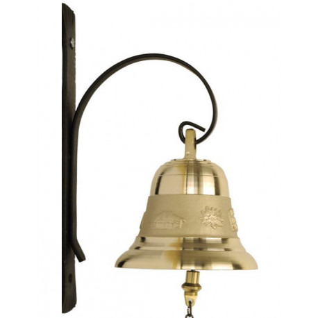 CLOCHE LAITON 120mm avec CROCHET FER 