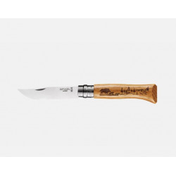 OPINEL INOX N°8 CHENE DECORS SANGLIER