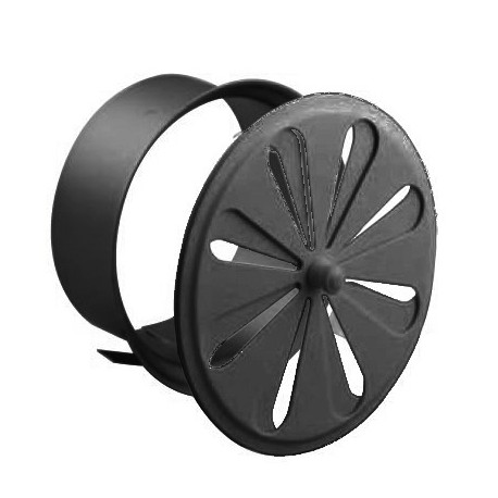 Grille ronde réglable 13cm - Sortie 100 mm Noire