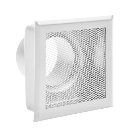 Grille récupérateur air chaud 16 x 16 cm 100mm blanc