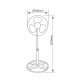 Ventilateur métallique sur pied 50cm 70W