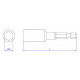 DOUILLE MAGNETIQUE 1/4" - 8MM vis TH 4.8/5.5
