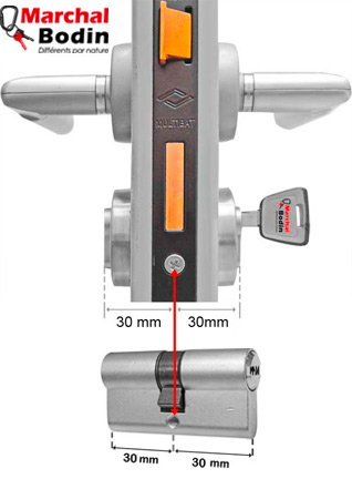 Mesurer un cylindre sur une serrure à larder