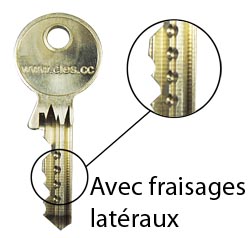 clé gege avec fraisages latéraux