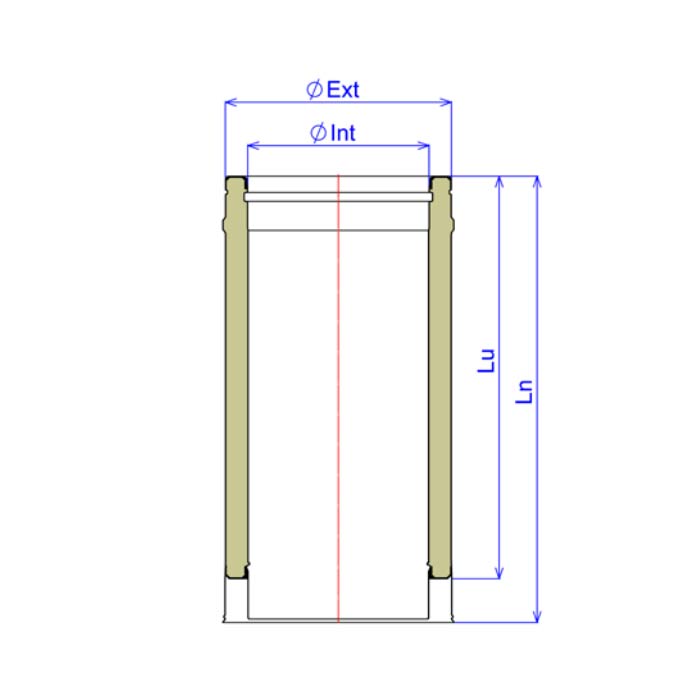 CONDUIT 1000mm DUOTEN INOX316/I304 130-180 + bride